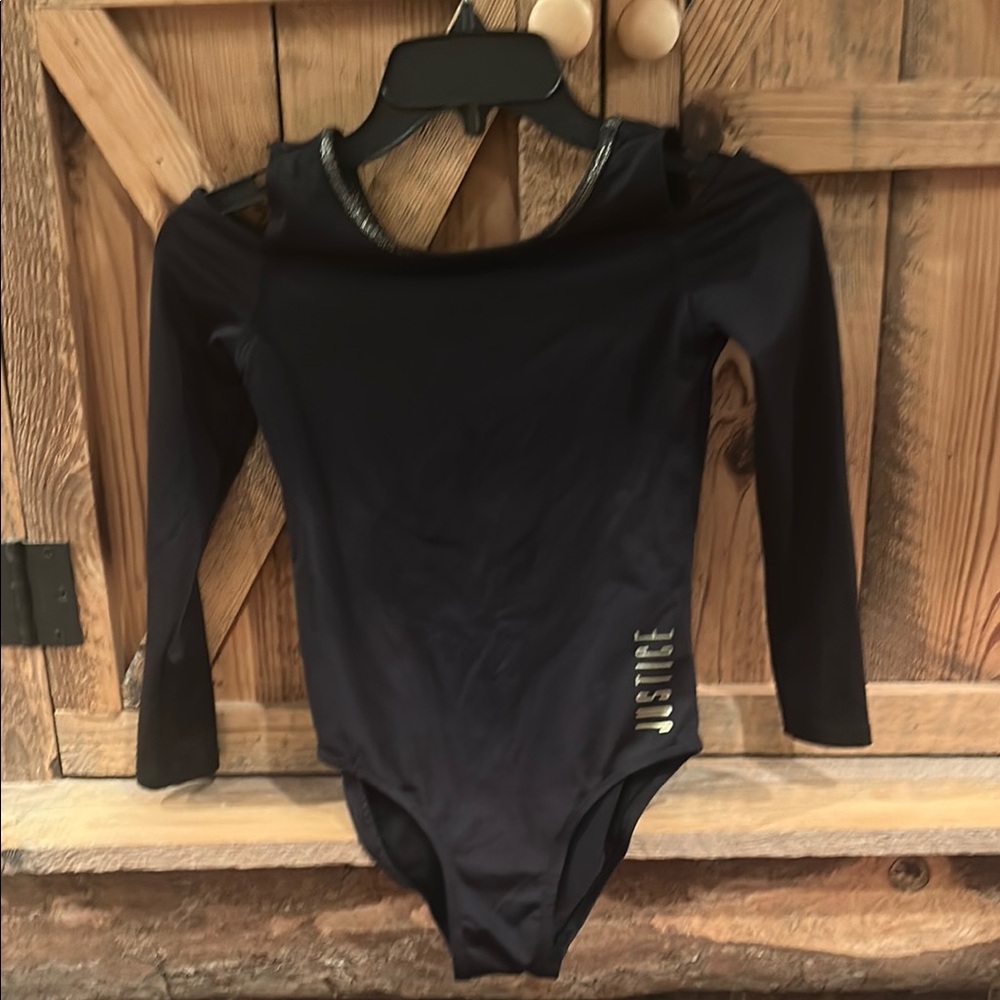 Justice Activewear Black Long Sleeve Leotard